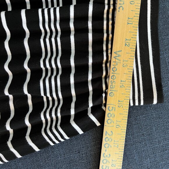 LOFT // Black & White Striped // Maxi Skirt // Size M - Picture 2 of 5